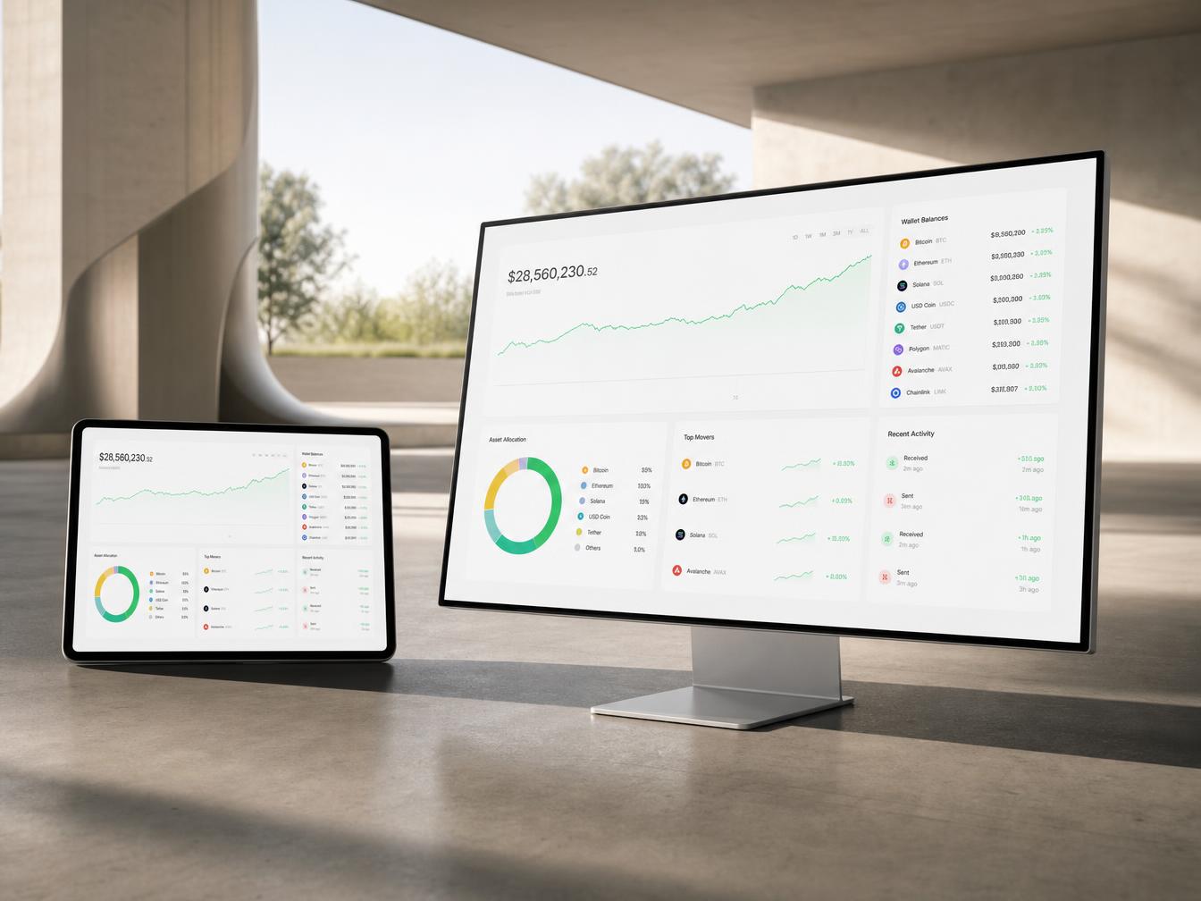 Dashboard da plataforma BullCash mostrando carteiras, saldos e movimentações de criptoativos